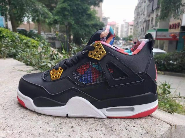 Air Jordan 4 Black White Red-1