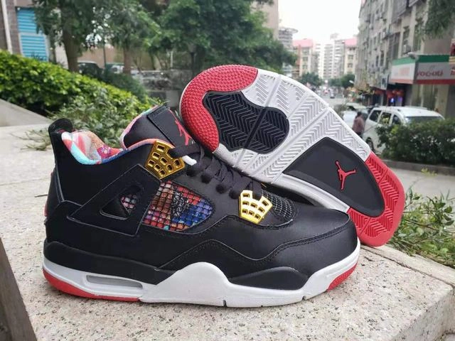 Air Jordan 4 Black White Red-1