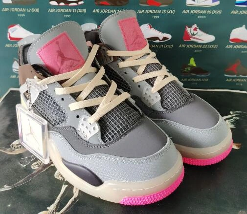 Air Jordan 4 Grey Pink-1