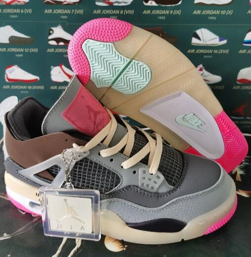 Air Jordan 4 Grey Pink-1