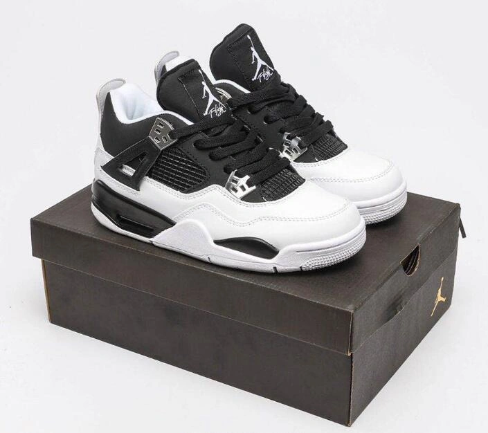 Air Jordan 4 Retro Black White-1