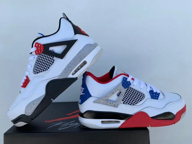 Air Jordan 4 White Black Red Gray Blue