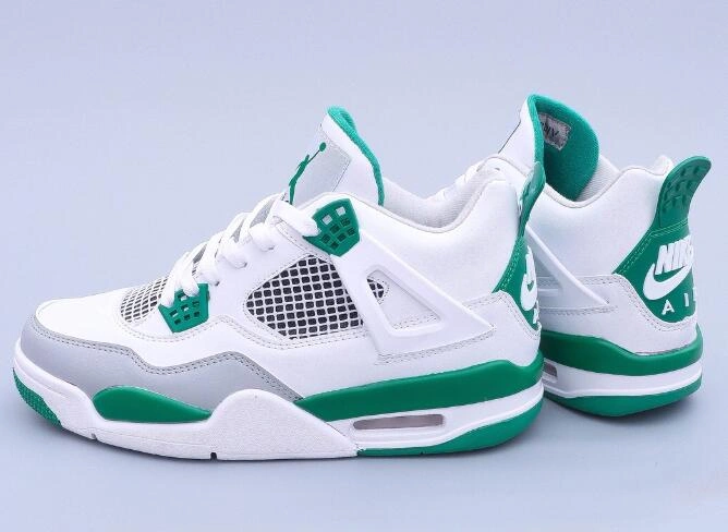 Air Jordan 4 White Gray Green-1