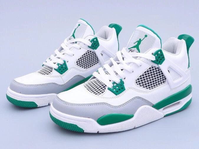 Air Jordan 4 White Gray Green-1