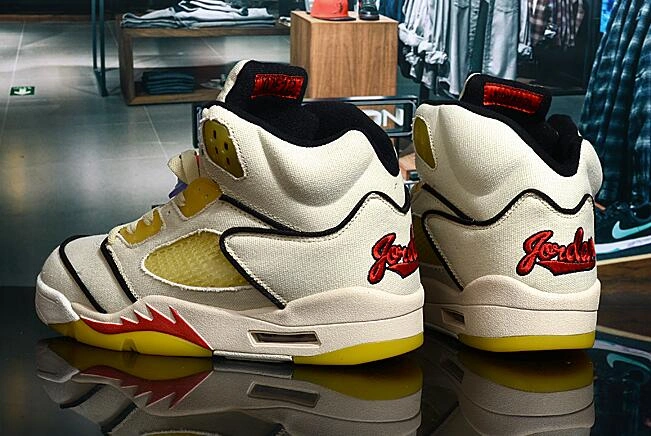 Air Jordan 5 Beige Yellow Red