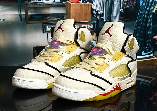 Air Jordan 5 Beige Yellow Red