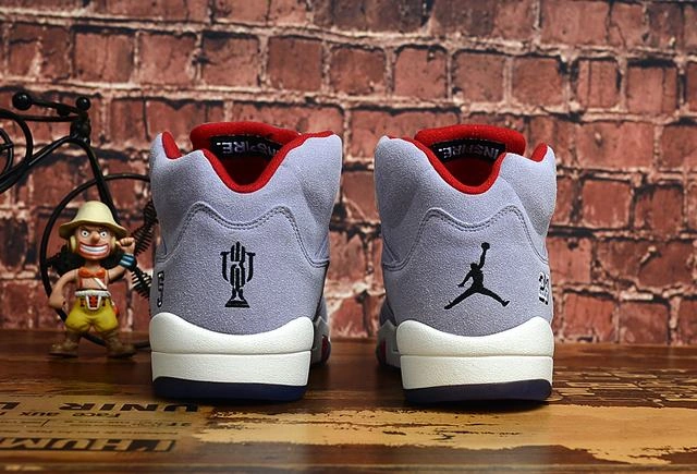 Air Jordan 5 Gray White Red-1