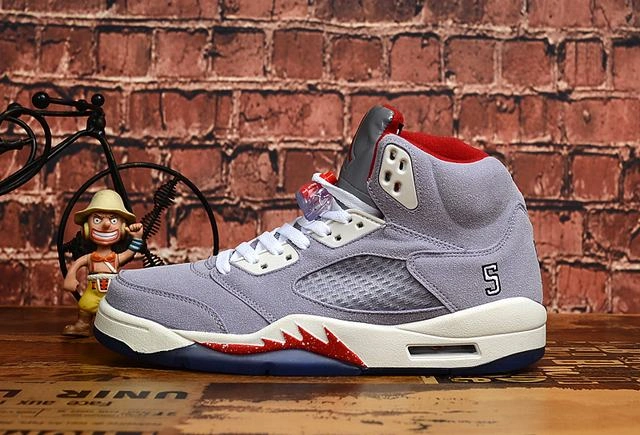 Air Jordan 5 Gray White Red-1