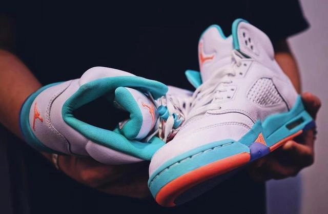 Affordable Air Jordan 5 Light Aqua-1