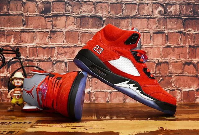 Air Jordan 5 Red Black White-1