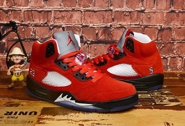 Air Jordan 5 Red Black White-1