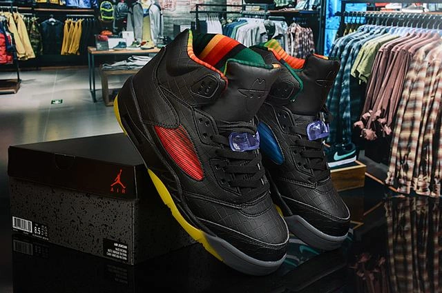Air Jordan 5 Retro Black Yellow-1