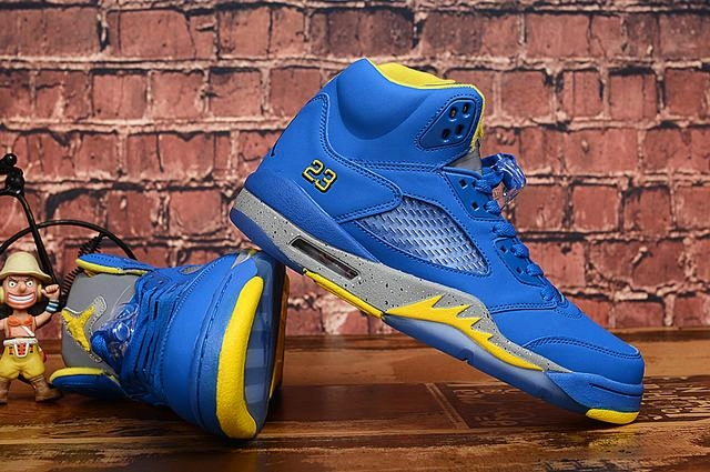 Air Jordan 5 Royal Blue Yellow-1