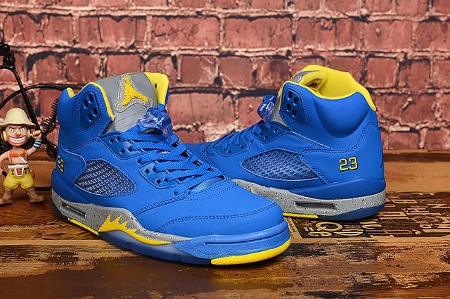 Air Jordan 5 Royal Blue Yellow-1