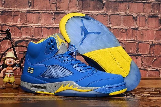 Air Jordan 5 Royal Blue Yellow-1