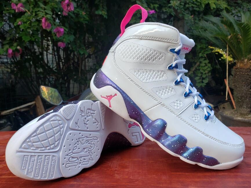 Air Jordan 9 White Purple Pink-1