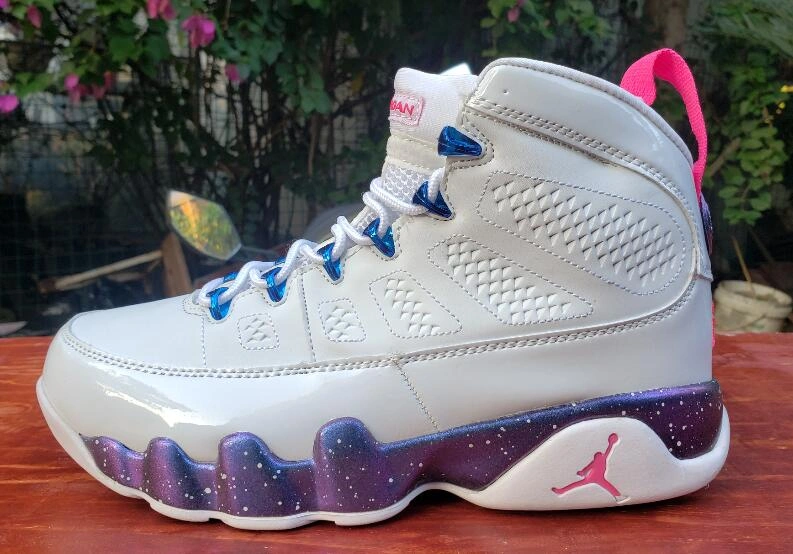 Air Jordan 9 White Purple Pink-1