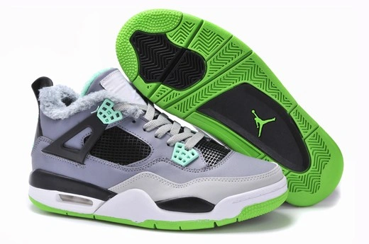 Air Jordan IV(4) Retro Grey Green fur-70
