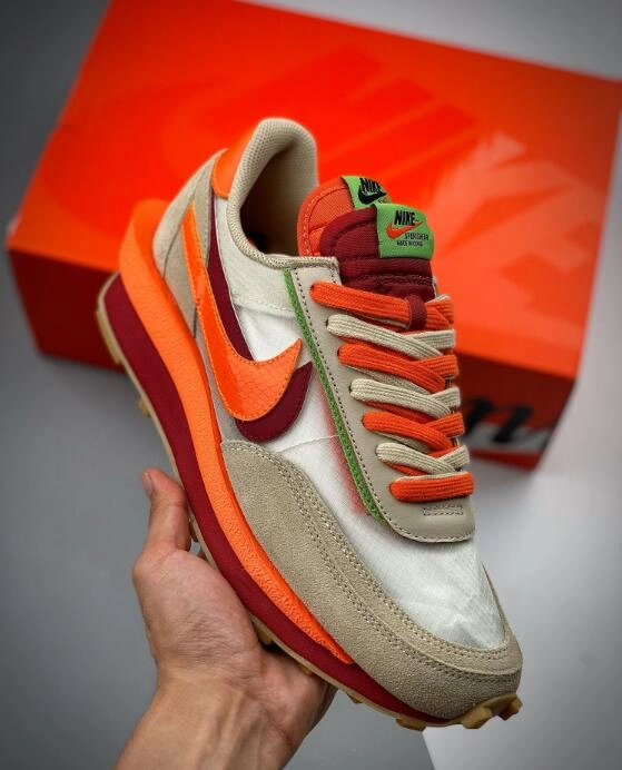 CLOT x sacai x Nike LDWaffle Orange Blaze