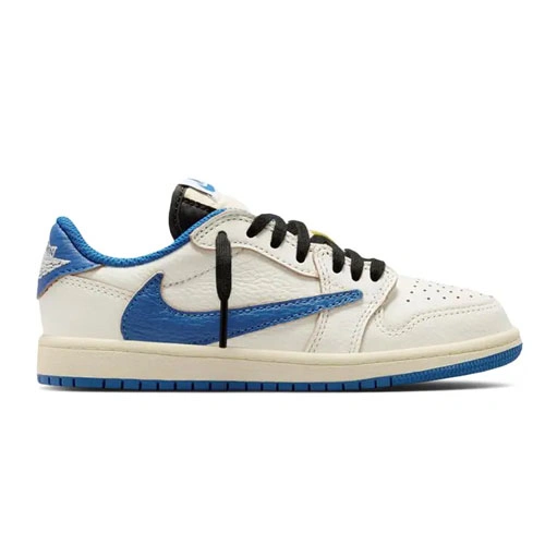 Fragment Design x Travis Scott x Jordan 1 Retro Low OG SP PS 'Sail Military Blue'