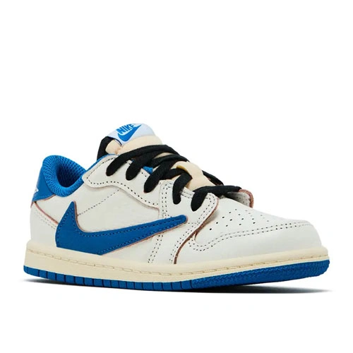 Fragment Design x Travis Scott x Jordan 1 Retro Low OG SP TD 'Sail Military Blue'