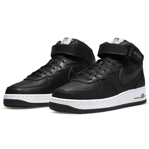 Nike Air Force 1 Mid Black Luxe Leather