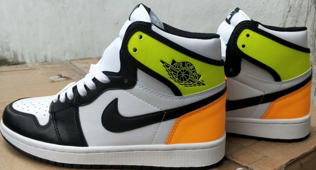 Affordable Nike Air Jordan 1 Black Yellow Orange-1