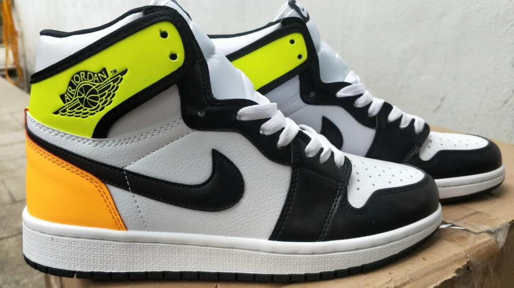 Nike Air Jordan 1 Black Yellow Orange-1