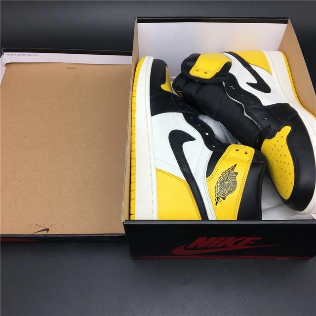 Cheap Nike Air Jordan 1 Retro Yellow Toe Black White-1