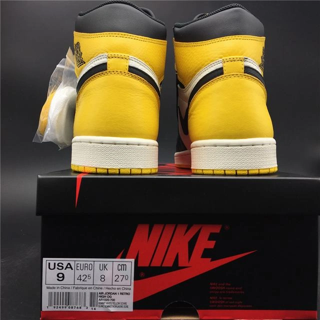Cheap Nike Air Jordan 1 Retro Yellow Toe Black White-1