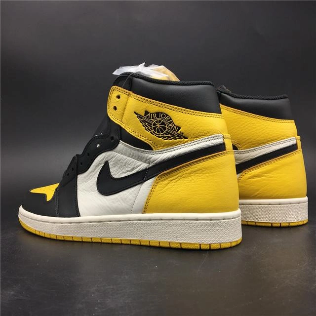 Cheap Nike Air Jordan 1 Retro Yellow Toe Black White-1