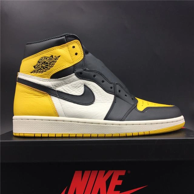 Cheap Nike Air Jordan 1 Retro Yellow Toe Black White-1