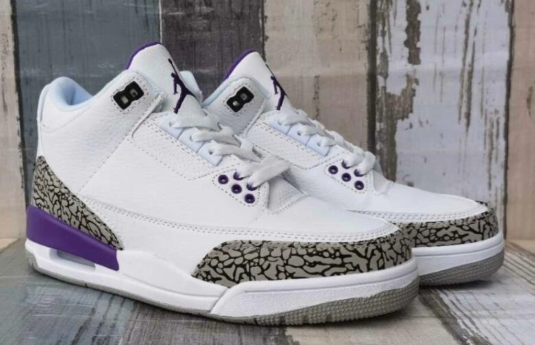 Nike Air Jordan 3 White Purple-1