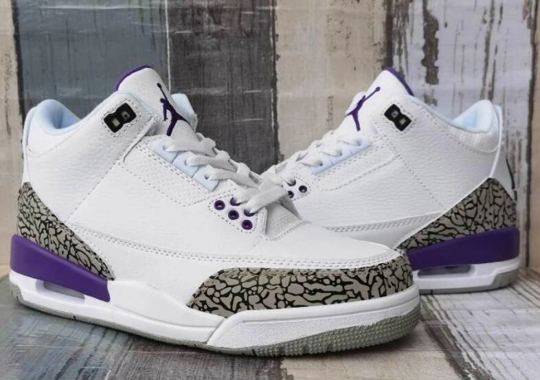Nike Air Jordan 3 White Purple-1