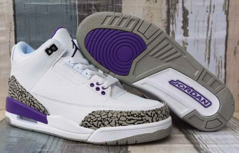 Nike Air Jordan 3 White Purple-1