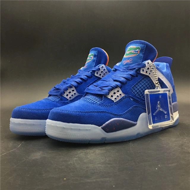 Nike Air Jordan Retro 4 Blue Orange-1