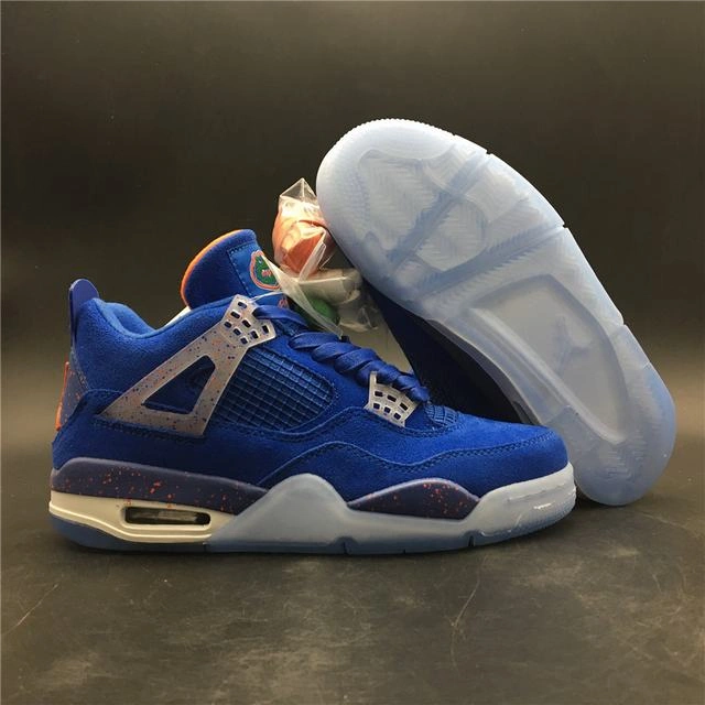 Nike Air Jordan Retro 4 Blue Orange-1