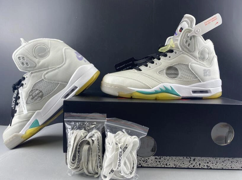 Off-White X Air Jordan 5 White Green