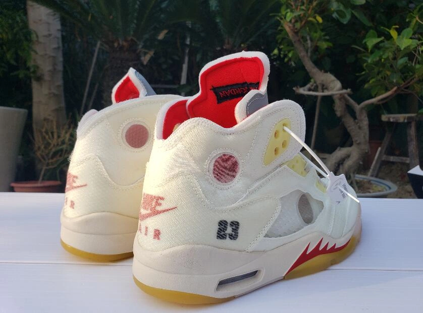 Off White X Air Jordan 5 White Red