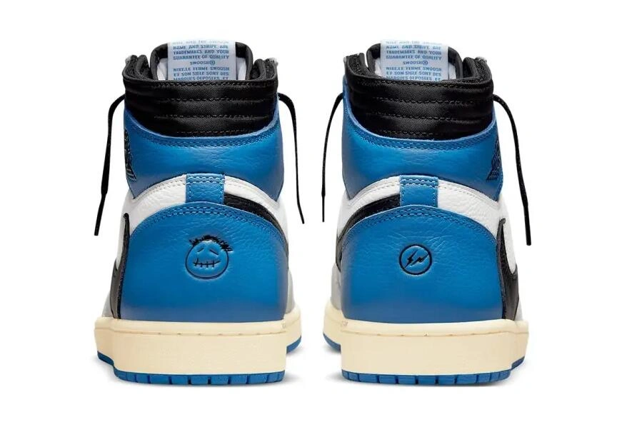 Cheap TS x Fragment x Air Jordan 1 White Blue