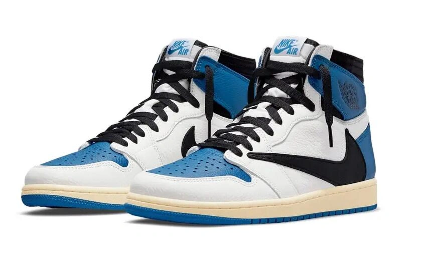 TS x Fragment x Air Jordan 1 White Blue