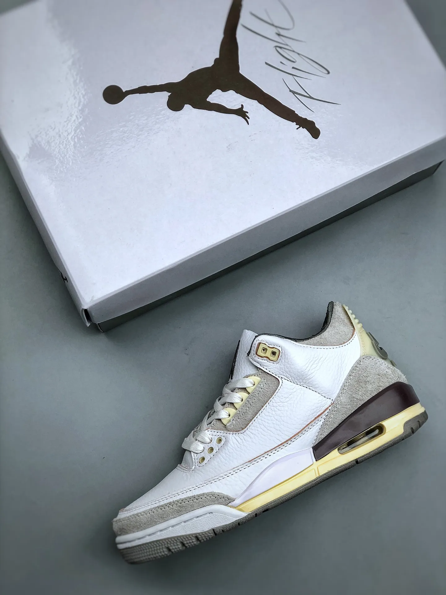 A Ma Maniére x Air Jordan 3 AJ3 AMM White Purple Grey – Mid-Top Replica Sneakers for Men, Rep Shoes in Sizes 35.5-47.5 (Half Sizes Included) – Style Code: DH3434- Effortless 1180
