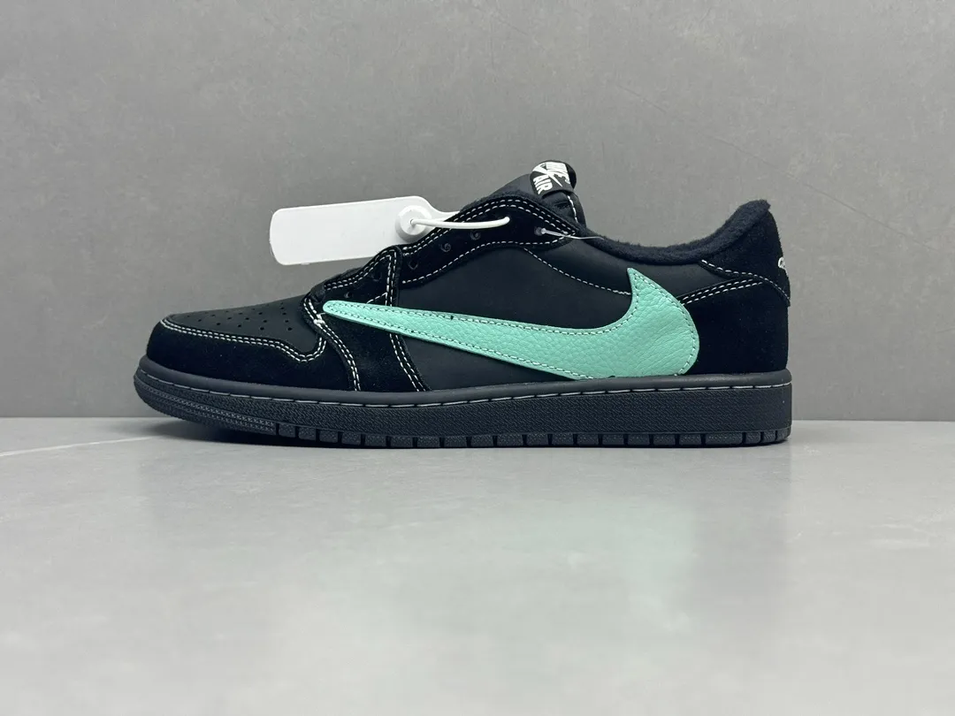AJ1 Low Tiffany x Travis Scott Black Mint Green Rep Shoes – Top Quality Best Replica Sneakers – Sizes 36-47 (Including Half Sizes Elegant 1250