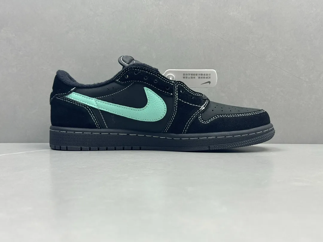 AJ1 Low Tiffany x Travis Scott Black Mint Green Rep Shoes – Top Quality Best Replica Sneakers – Sizes 36-47 (Including Half Sizes Elegant 1250