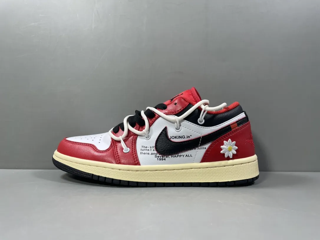 AJ1 x 260 Collaboration Low-Top Sneakers – Red White – Corporate Edition with  Rep Shoes and Nike Replica Style FreshLook 1255