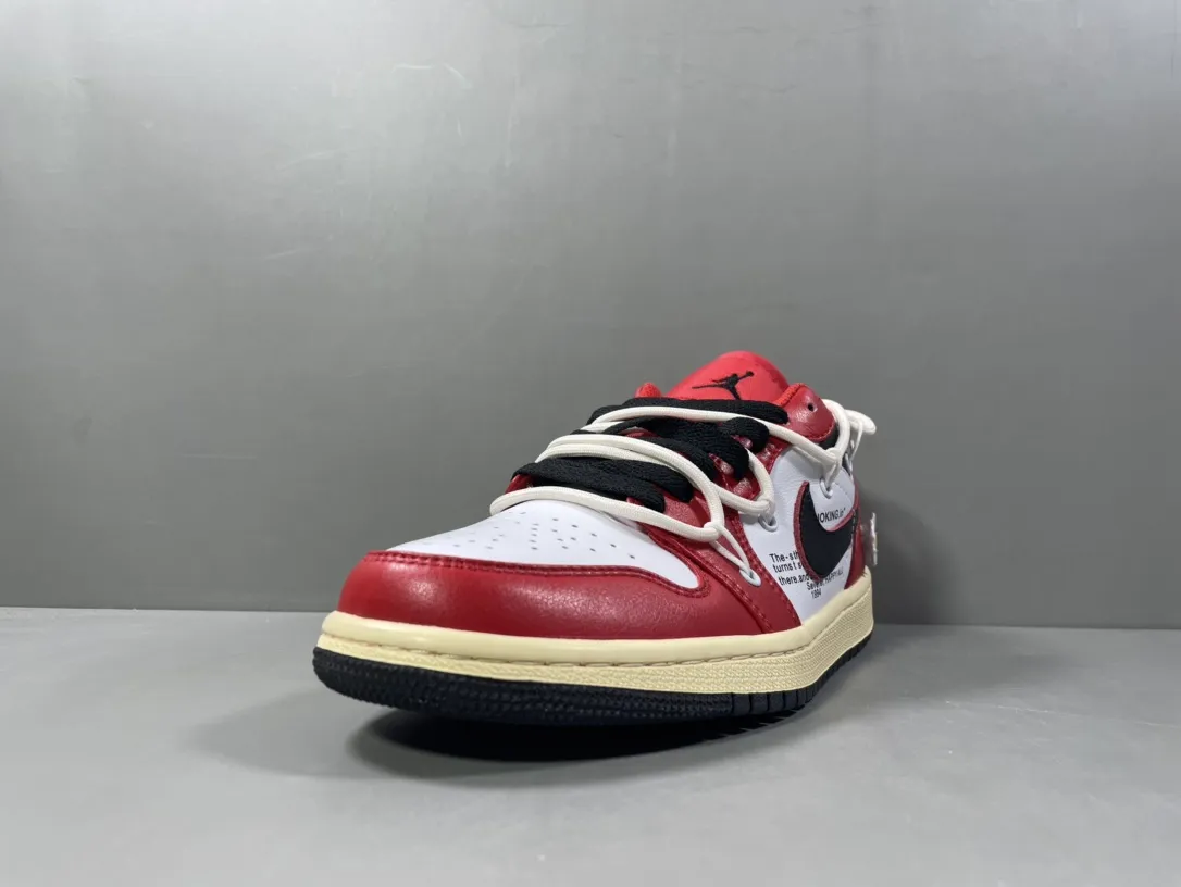 AJ1 x 260 Collaboration Low-Top Sneakers – Red White – Corporate Edition with  Rep Shoes and Nike Replica Style FreshLook 1255