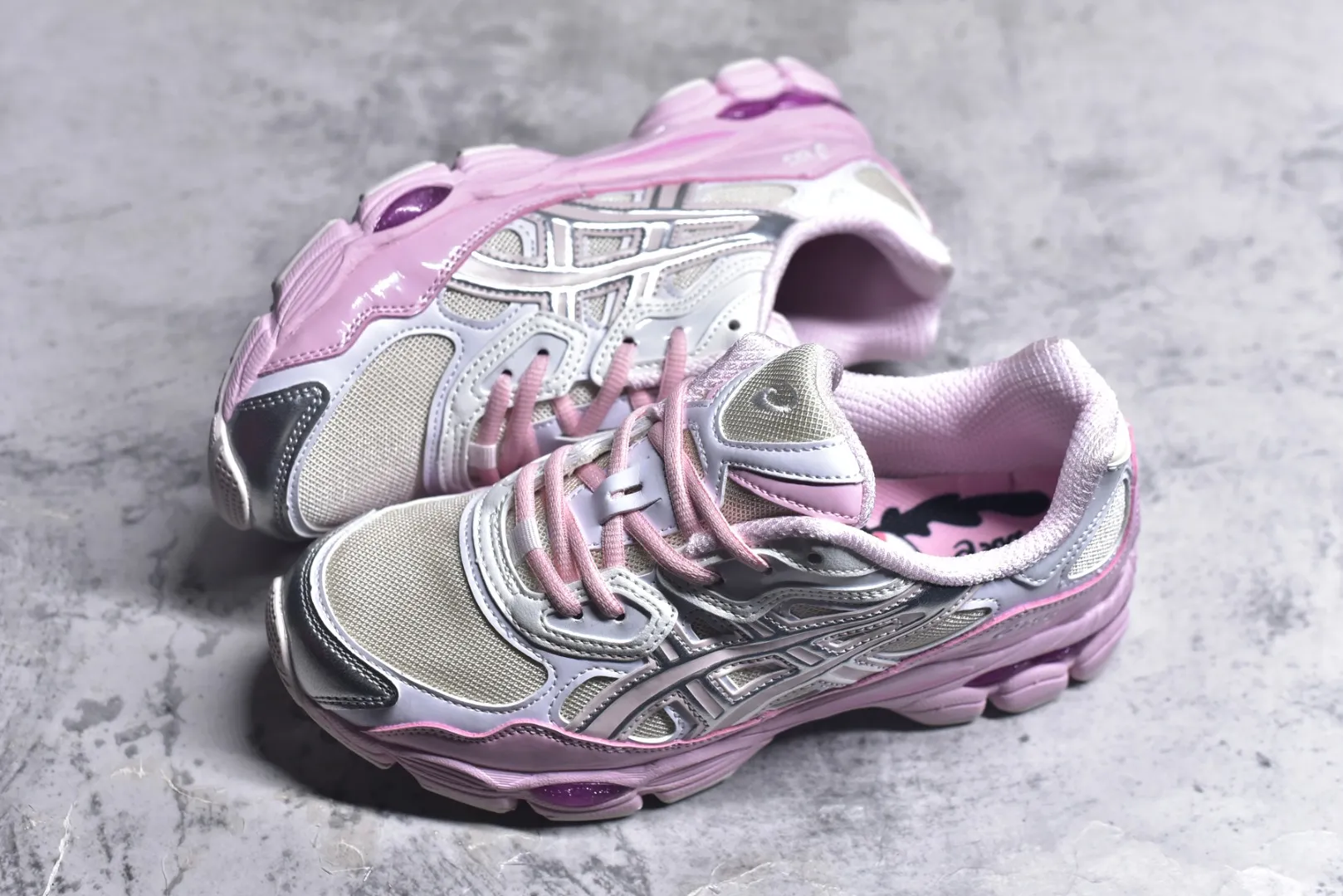 ZeroBulk ASICS GEL-NYC Silver Pink Low Top Replica Sneakers with 1:1 Quality Rep Shoes 644