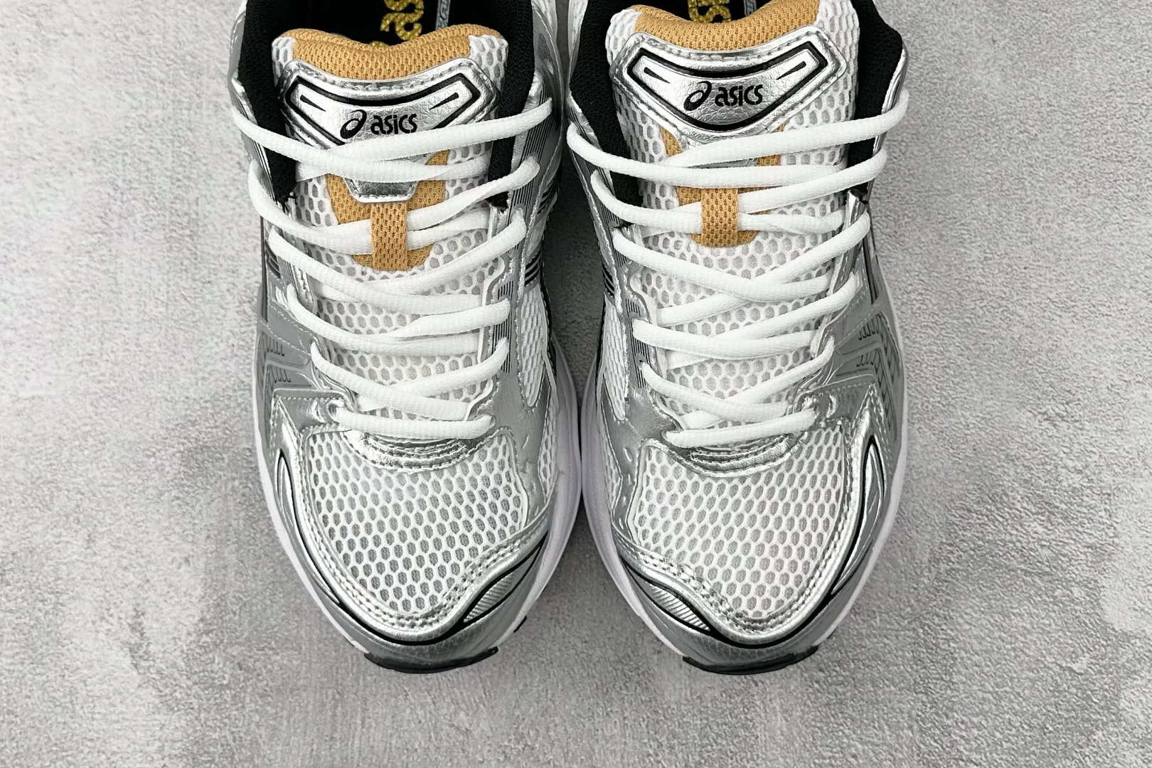 Sustainable ASICS Gel-Kayano 14 Silver Black Gold Replica Sneakers with High Quality Running Performance 617