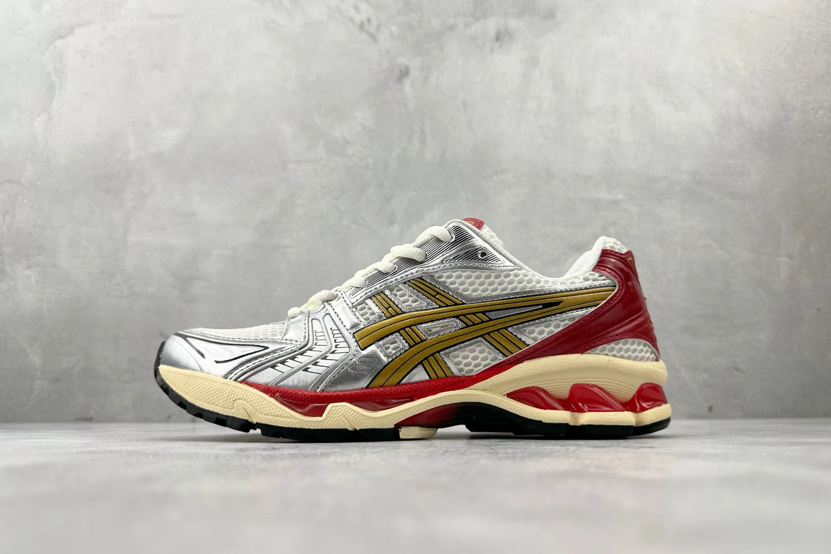 SoftTouch ASICS Gel-Kayano 14 Silver White Red – High Quality Replica ASICS Running Shoes & 1:1 Sneakers 612