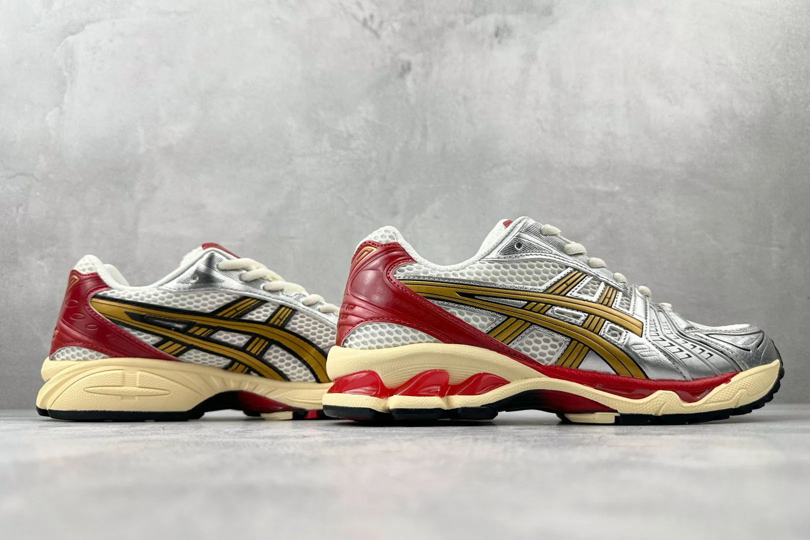 SoftTouch ASICS Gel-Kayano 14 Silver White Red – High Quality Replica ASICS Running Shoes & 1:1 Sneakers 612